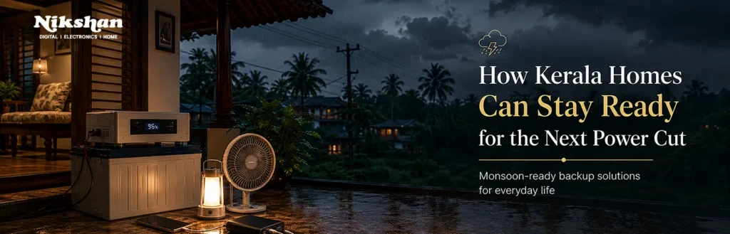 Inverter and battery backup setup for Kerala homes during power cuts
