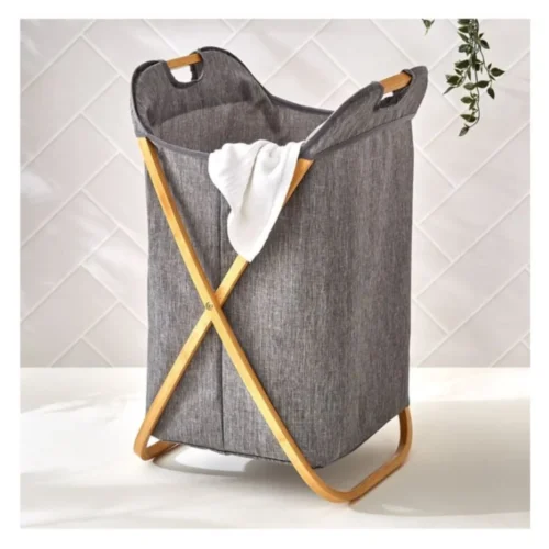 AJS C1-1 Bamboo Laundry Basket with Fabric Bag Large Rectangular Clothes Storage Hamper for Home AJS C1-1 Bamboo Laundry Basket with Fabric Bag Large Rectangular Clothes Storage Hamper for Home