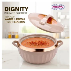 ASIAN Dignity Deluxe 2500 ML Casserole Premium Insulated Hotpot with Stainless Steel Inner Brown Food Server ASIAN Dignity Deluxe 2500 ML Casserole Premium Insulated Hotpot with Stainless Steel Inner Brown Food Server
