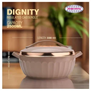 ASIAN Dignity Deluxe 2500 ML Casserole Premium Insulated Hotpot with Stainless Steel Inner Brown Food Server ASIAN Dignity Deluxe 2500 ML Casserole Premium Insulated Hotpot with Stainless Steel Inner Brown Food Server