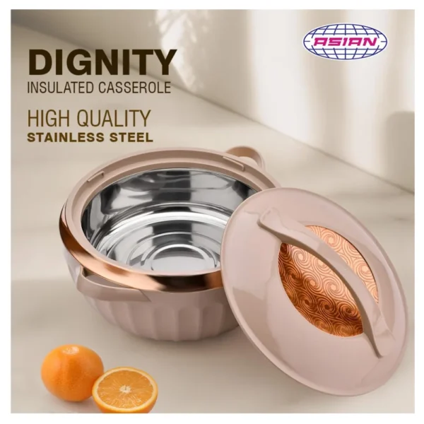 ASIAN Dignity Deluxe 2500 ML Casserole Premium Insulated Hotpot with Stainless Steel Inner Brown Food Server ASIAN Dignity Deluxe 2500 ML Casserole Premium Insulated Hotpot with Stainless Steel Inner Brown Food Server