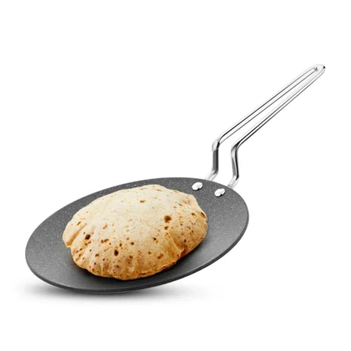 Bergner Argent Samsara 26cm Tri-Ply Stainless Steel Roti Tawa | Quantanium Non-Stick | Induction Compatible