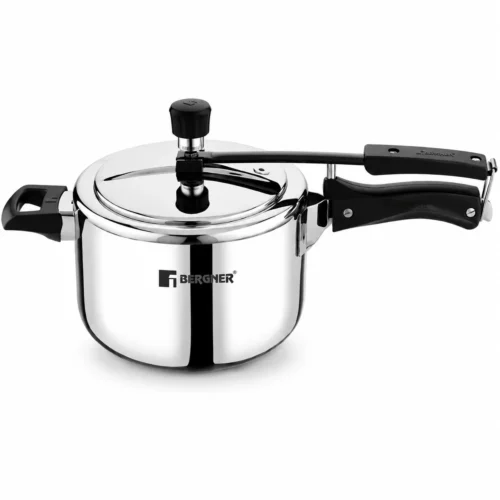 Bergner Argent TriPly 3.5 Litre Stainless Steel Inner Lid Pressure Cooker BGIN 7895 | Induction & Gas Compatible