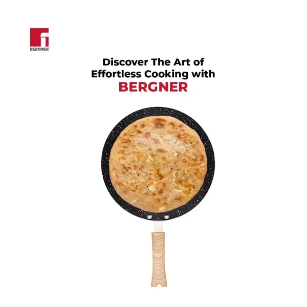 Bergner Bellini Plus Aura 25cm Concave Roti Tawa | 5-Layer Non-Stick Induction Base Tawa with Soft Touch Handle