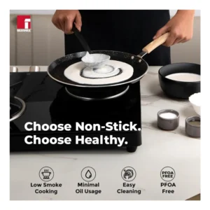 BERGNER Bellini Plus Aura 28cm Non Stick Dosa Tawa with 5 Layer Greblon Coating | Induction Compatible Cookware