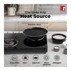 BERGNER Bellini Plus Aura 28cm Non Stick Dosa Tawa with 5 Layer Greblon Coating | Induction Compatible Cookware