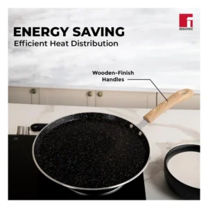 BERGNER Bellini Plus Aura 28cm Non Stick Dosa Tawa with 5 Layer Greblon Coating | Induction Compatible Cookware