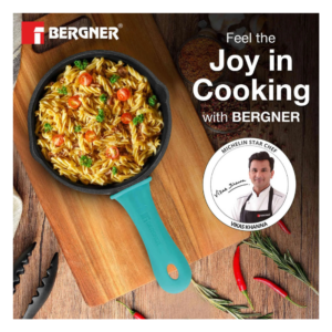 Bergner Eco Cast Iron Skillet 15cm BGIN 6440 | Pre-Seasoned Induction & Gas Stove Compatible Fry Pan