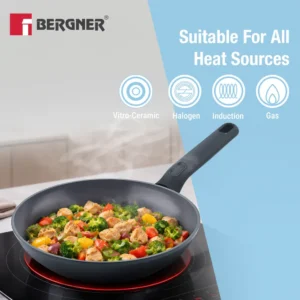 Bergner Jade 24cm Frypan With Lid BGD-0209 | Ceramic Non-Stick Induction & Gas Compatible Cookware Bergner Jade 24cm Frypan With Lid BGD-0209 | Ceramic Non-Stick Induction & Gas Compatible Cookware