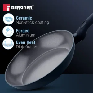 Bergner Jade 24cm Frypan With Lid BGD-0209 | Ceramic Non-Stick Induction & Gas Compatible Cookware Bergner Jade 24cm Frypan With Lid BGD-0209 | Ceramic Non-Stick Induction & Gas Compatible Cookware