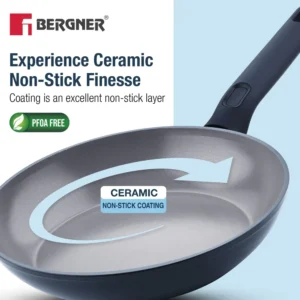 Bergner Jade 24cm Frypan With Lid BGD-0209 | Ceramic Non-Stick Induction & Gas Compatible Cookware Bergner Jade 24cm Frypan With Lid BGD-0209 | Ceramic Non-Stick Induction & Gas Compatible Cookware