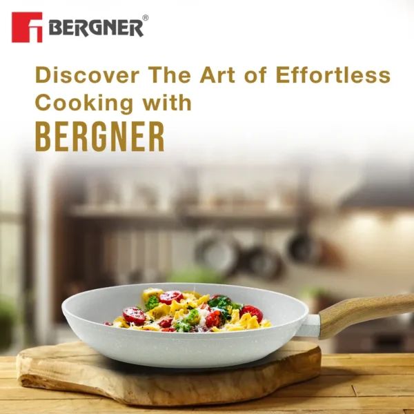 Bergner Naturally Forged Aluminium 20cm Frypan with Marble Non Stick Coating & Induction Base Bergner Naturally Forged Aluminium 20cm Frypan with Marble Non Stick Coating & Induction Base