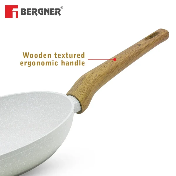 Bergner Naturally Forged Aluminium 20cm Frypan with Marble Non Stick Coating & Induction Base Bergner Naturally Forged Aluminium 20cm Frypan with Marble Non Stick Coating & Induction Base