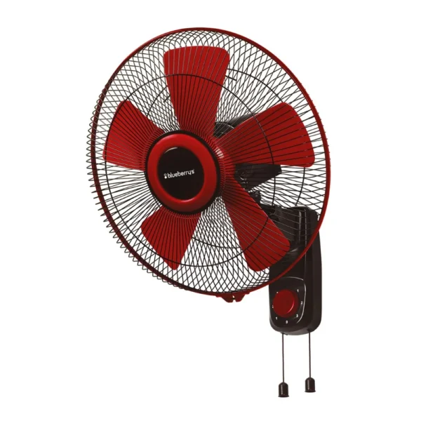 Blueberry's Ozone 16 Wall Fan 5 Leaf | 1300 RPM High Speed Wall Mounted Fan | Red Black Blueberry's Ozone 16 Wall Fan 5 Leaf | 1300 RPM High Speed Wall Mounted Fan | Red Black