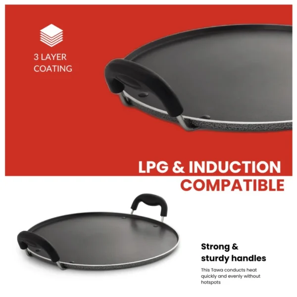 Blueberry’s BPT 32 Nonstick Round Pathiri Tawa 32cm Heavy Weight Aluminium 3-Layer Coating Dosa Roti Chapati Tawa Blueberry’s BPT 32 Nonstick Round Pathiri Tawa 32cm Heavy Weight Aluminium 3-Layer Coating Dosa Roti Chapati Tawa