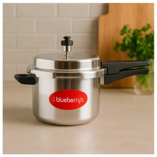 Blueberrys Elegant 5 Litre Aluminium Pressure Cooker with Safety Valve & Food Grade Gasket Blueberrys Elegant 5 Litre Aluminium Pressure Cooker with Safety Valve & Food Grade Gasket