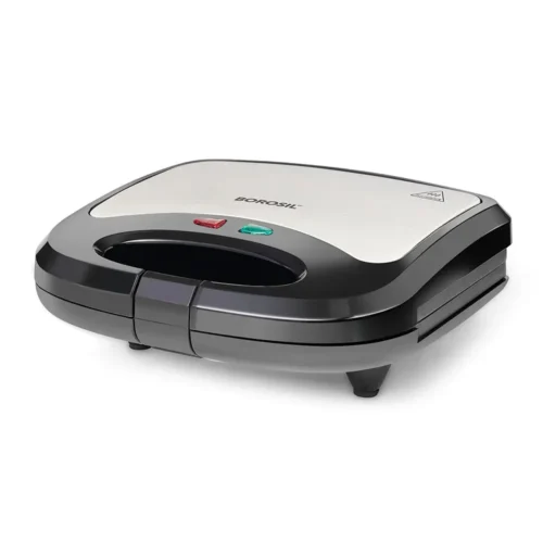 Borosil Klassy Grill Sandwich Maker 800W with Non-Stick Plates, Dual Sandwich Capacity, Automatic Temperature Control & Stainless Steel Finish