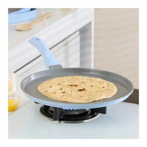 Borosil Vajra Ceramic Flat Tawa 28cm | Non-Stick Induction Compatible Tawa