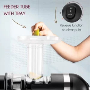 Borosil NutriRich JU02 Cold Press Slow Juicer 250W | Low Noise Masticating Juicer with 800ml Juice Container & Pulp Collector Borosil NutriRich JU02 Cold Press Slow Juicer 250W | Low Noise Masticating Juicer with 800ml Juice Container & Pulp Collector