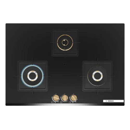 Bosch PND7B6G20I 75 cm Built-In Gas Hob with Dual Wok Burner & Tempered Glass Top