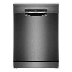 Bosch Series 6 15 Place Setting Freestanding Dishwasher SMS6HMC00I – Heat Exchanger Drying, varioSpeed Plus, 6 Programs, 9L Water Efficient, Smart App Control (Brushed Black Steel)