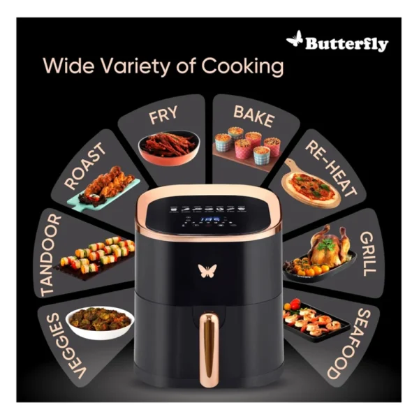 Butterfly Magnum 4.5L Digital Air Fryer 1200W with 7 Preset Menus | Oil-Free Healthy Cooking Butterfly Magnum 4.5L Digital Air Fryer 1200W with 7 Preset Menus | Oil-Free Healthy Cooking