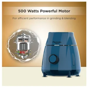 Butterfly Insta 500W Mixer Grinder 3 Jar Aqua Marine | Powerful Copper Motor, ABS Body, Overload Protection