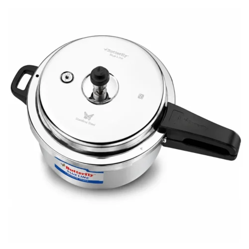 Butterfly Blue Line 5 Litre Pressure Cooker Stainless Steel | Induction Compatible ISI Certified Cooker Butterfly Blue Line 5 Litre Pressure Cooker Stainless Steel | Induction Compatible ISI Certified Cooker