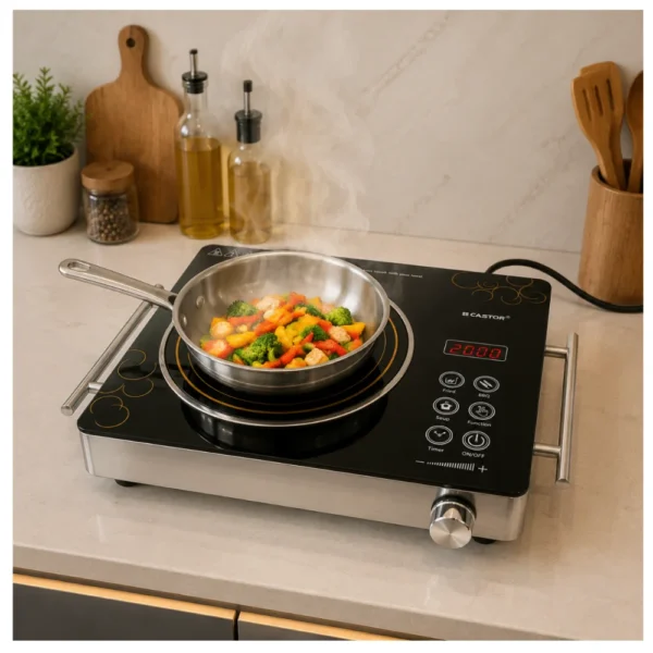 CASTOR CT RADIANT 07 2200W Infrared Cooker with Ceramic Glass Top & Touch Control