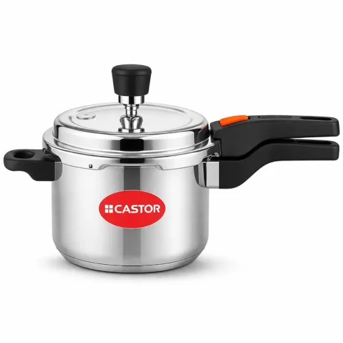 Castor Stainless Steel Pressure Cooker 3 Litre | Induction Compatible Safe & Durable Cooker CT SS30PC Castor Stainless Steel Pressure Cooker 3 Litre | Induction Compatible Safe & Durable Cooker CT SS30PC