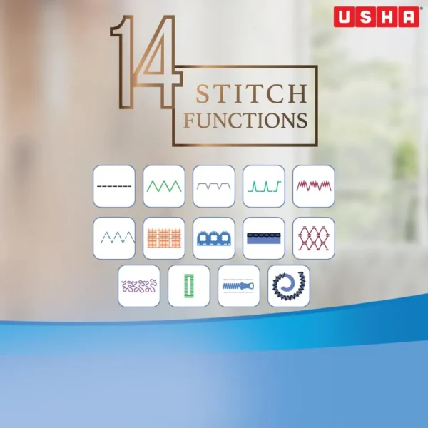 USHA Janome Dream Stitch Automatic Zig-Zag Electric Sewing Machine with 7 Stitches & 14 Stitch Functions USHA Janome Dream Stitch Automatic Zig-Zag Electric Sewing Machine with 7 Stitches & 14 Stitch Functions