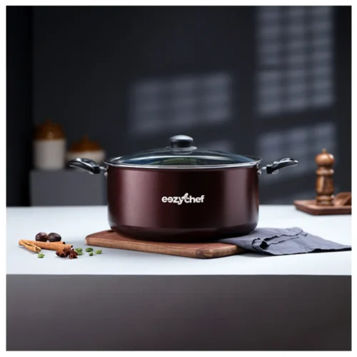 Eezychef ECBPR10LEK Royal 10 Litre Biriyani Pot | Non Stick Aluminium Pot with Glass Lid Eezychef ECBPR10LEK Royal 10 Litre Biriyani Pot | Non Stick Aluminium Pot with Glass Lid