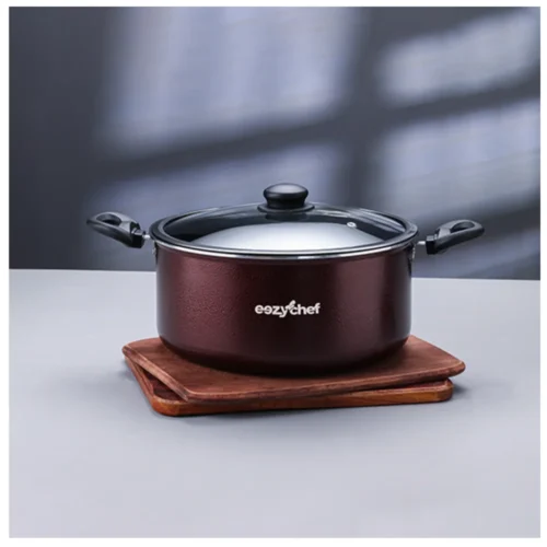 Eezychef Royal NS Biriyani Pot 8L with Glass Lid | Premium Aluminium Cooking Pot Eezychef Royal NS Biriyani Pot 8L with Glass Lid | Premium Aluminium Cooking Pot