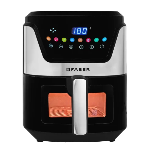 FABER 6.0L Air Fryer FAF NEO VW BK 1500W Digital Touch Air Fryer with 8 Presets LED Display Oil Free Cooker (Black)