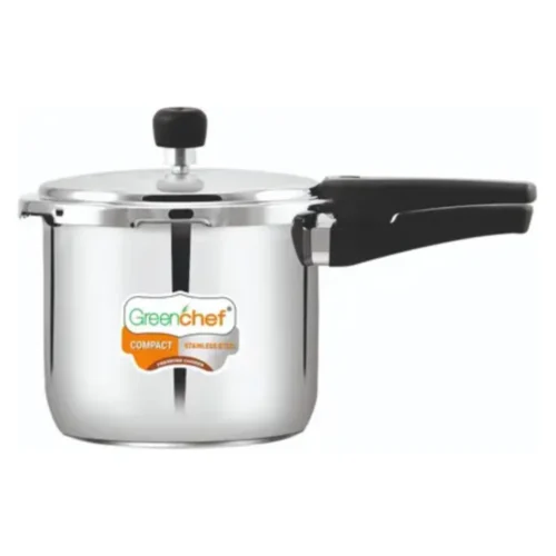 Greenchef Compact Prime 3 Litre Stainless Steel Pressure Cooker | Outer Lid | Induction & Gas Compatible Cooker Greenchef Compact Prime 3 Litre Stainless Steel Pressure Cooker | Outer Lid | Induction & Gas Compatible Cooker
