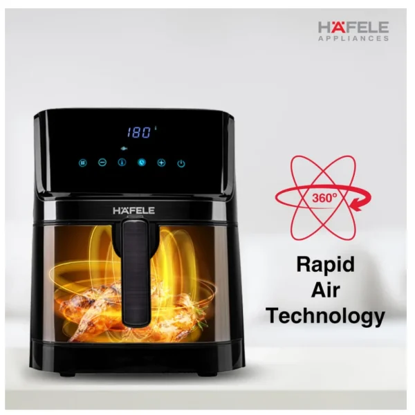 Hafele NOIL 6.3L Digital Air Fryer 1700W – Oil Free Rapid Air Technology Touch Control Black Finish Hafele NOIL 6.3L Digital Air Fryer 1700W – Oil Free Rapid Air Technology Touch Control Black Finish
