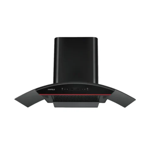 Hafele Renata Curved 90 cm Wall Mounted Chimney 1400 m³hr Auto Clean Kitchen Hood with Touch Control - Black