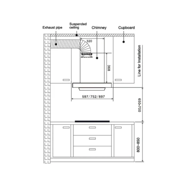 Hafele Renata T-90 90cm Auto Clean Kitchen Chimney 1300 m³hr Filter-Free Hood with Gesture Control Hafele Renata T-90 90cm Auto Clean Kitchen Chimney 1300 m³hr Filter-Free Hood with Gesture Control
