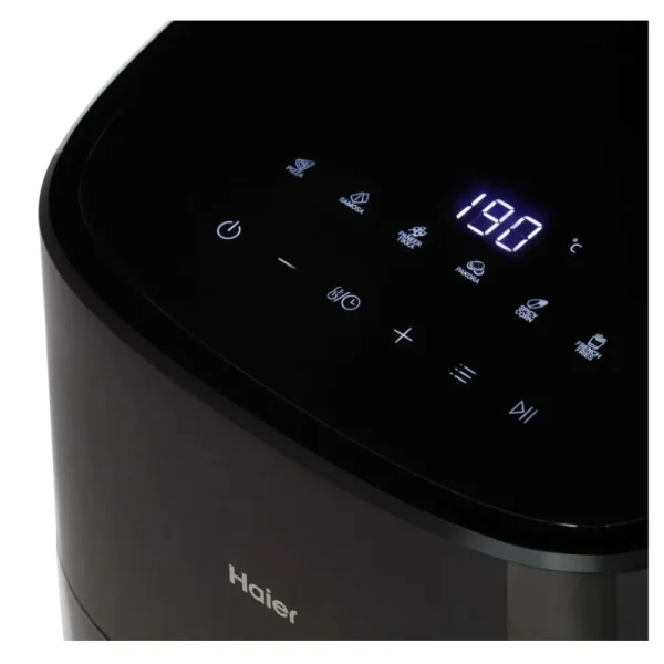 Haier HAF-D503B 5L Digital Air Fryer 1500W with 3D Hot Air Circulation, 12 Presets, See-Through Window, Oil-Free Healthy Cooking – Black | 2 Year Warranty Haier HAF-D503B 5L Digital Air Fryer 1500W with 3D Hot Air Circulation, 12 Presets, See-Through Window, Oil-Free Healthy Cooking – Black | 2 Year Warranty