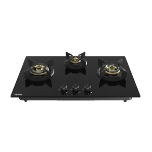 Haier HIC-Q77356F 3 Burner Built-in Gas Hob with Full Brass Burners & 8mm Toughened Glass Haier HIC-Q77356F 3 Burner Built-in Gas Hob with Full Brass Burners & 8mm Toughened Glass