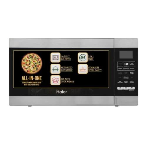 Haier HIL3001ARSB 30L Convection Microwave Oven with Air Fry & Rotisserie – 305 Auto Cook Menus, 2500W Power, Stainless Stee Haier HIL3001ARSB 30L Convection Microwave Oven with Air Fry & Rotisserie – 305 Auto Cook Menus, 2500W Power, Stainless Stee
