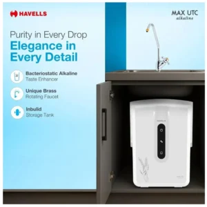 Havells Max UTC Alkaline RO UV Water Purifier 7L | 10 Stage Under Counter Water Purifier with Alkaline Technology Havells Max UTC Alkaline RO UV Water Purifier 7L | 10 Stage Under Counter Water Purifier with Alkaline Technology