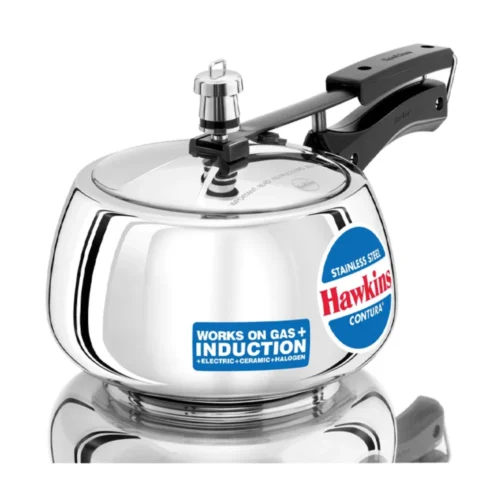 Hawkins Stainless Steel Contura 3.5 Litre Pressure Cooker SSC35 | Induction & Gas Compatible Inner Lid Cooker with 6.6mm Sandwich Bottom Hawkins Stainless Steel Contura 3.5 Litre Pressure Cooker SSC35 | Induction & Gas Compatible Inner Lid Cooker with 6.6mm Sandwich Bottom