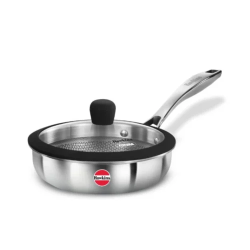 Hawkins Pro Tri-Ply Nonstick Fry Pan 18cm with Glass Lid Induction & Gas Compatible Cookware