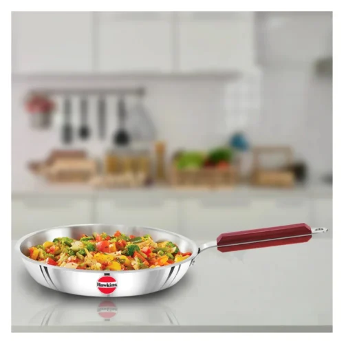 Hawkins Tri-Ply Stainless Steel Frypan 24cm SSF24 with Glass Lid | Premium Induction Cookware Hawkins Tri-Ply Stainless Steel Frypan 24cm SSF24 with Glass Lid | Premium Induction Cookware