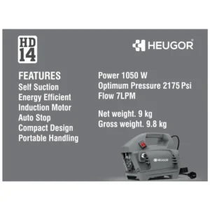 HEUGOR HD14 High Pressure Car Washer 2175 PSI 1050W Energy Efficient Motor HEUGOR HD14 High Pressure Car Washer 2175 PSI 1050W Energy Efficient Motor