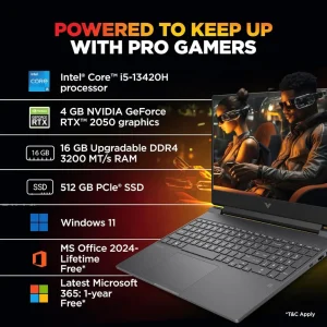 HP Victus 15 FA2703TX 13th Gen i5 Gaming Laptop with RTX 2050 16GB RAM, 512GB SSD, 144Hz FHD IPS Display, Windows 11 & M365 Office HP Victus 15 FA2703TX 13th Gen i5 Gaming Laptop with RTX 2050 16GB RAM, 512GB SSD, 144Hz FHD IPS Display, Windows 11 & M365 Office