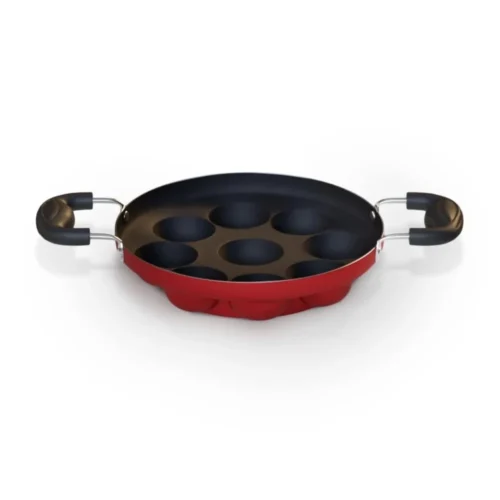 Impex 9-Pit Non-Stick Aluminium Paniyarakkal for Gas & Induction – Red Impex 9-Pit Non-Stick Aluminium Paniyarakkal for Gas & Induction – Red