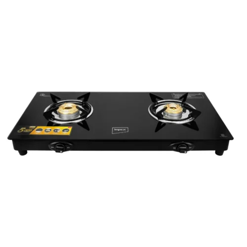 Impex Aspira Ador 2B Glass Top Gas Stove with Brass Burners Impex Aspira Ador 2B Glass Top Gas Stove with Brass Burners