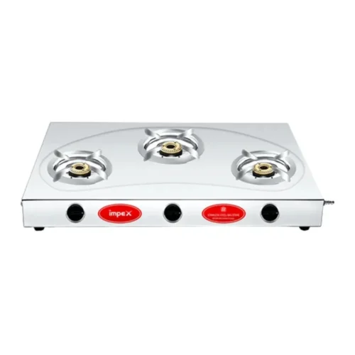 Impex IGS 13B 3 Burner Stainless Steel Gas Stove | Durable Brass Burners | Energy Efficient Kitchen Cooktop Impex IGS 13B 3 Burner Stainless Steel Gas Stove | Durable Brass Burners | Energy Efficient Kitchen Cooktop